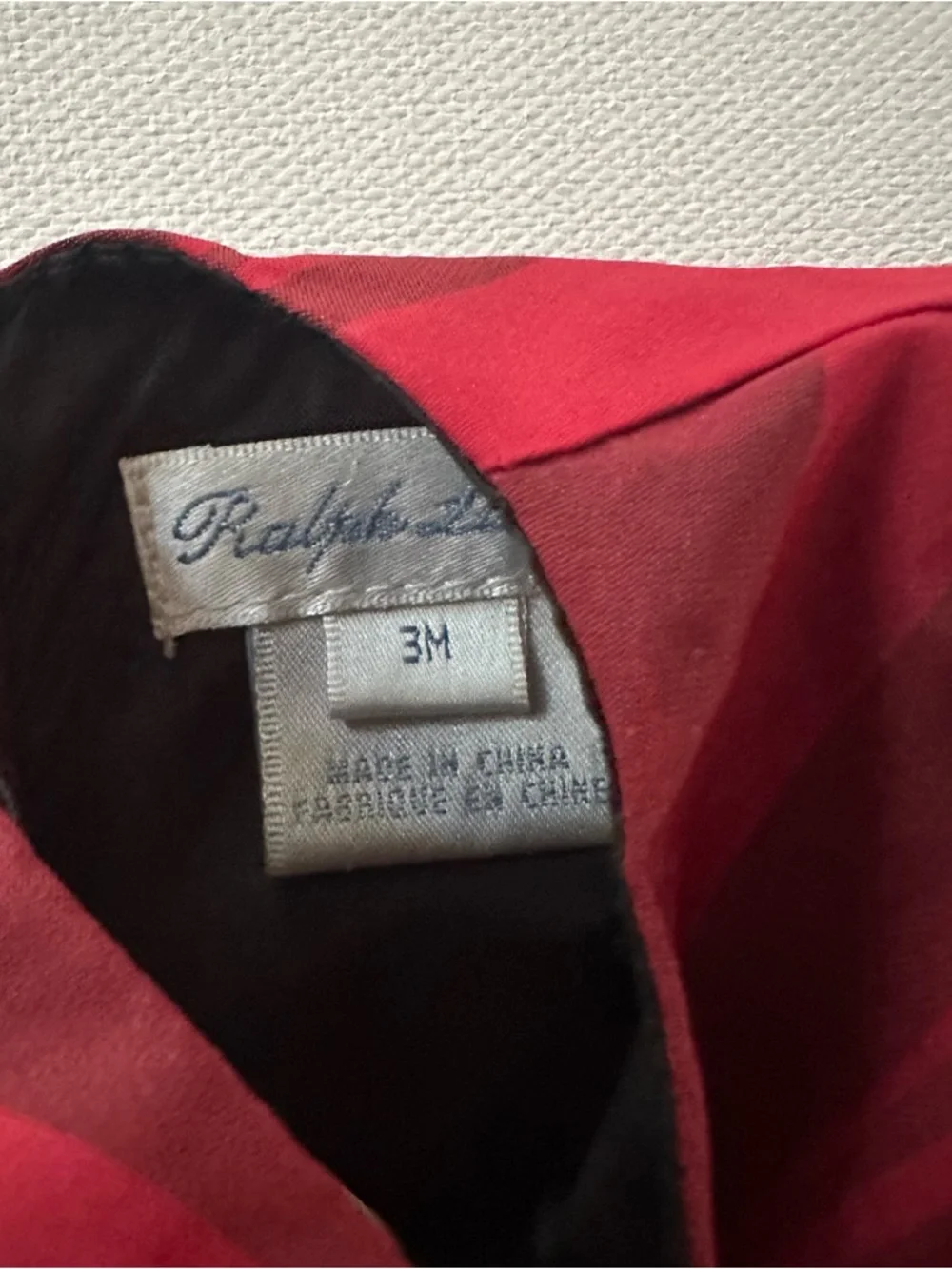 Ralph Lauren 3 Months Baby Girl Red Black Plaid Holiday Dress Christmas